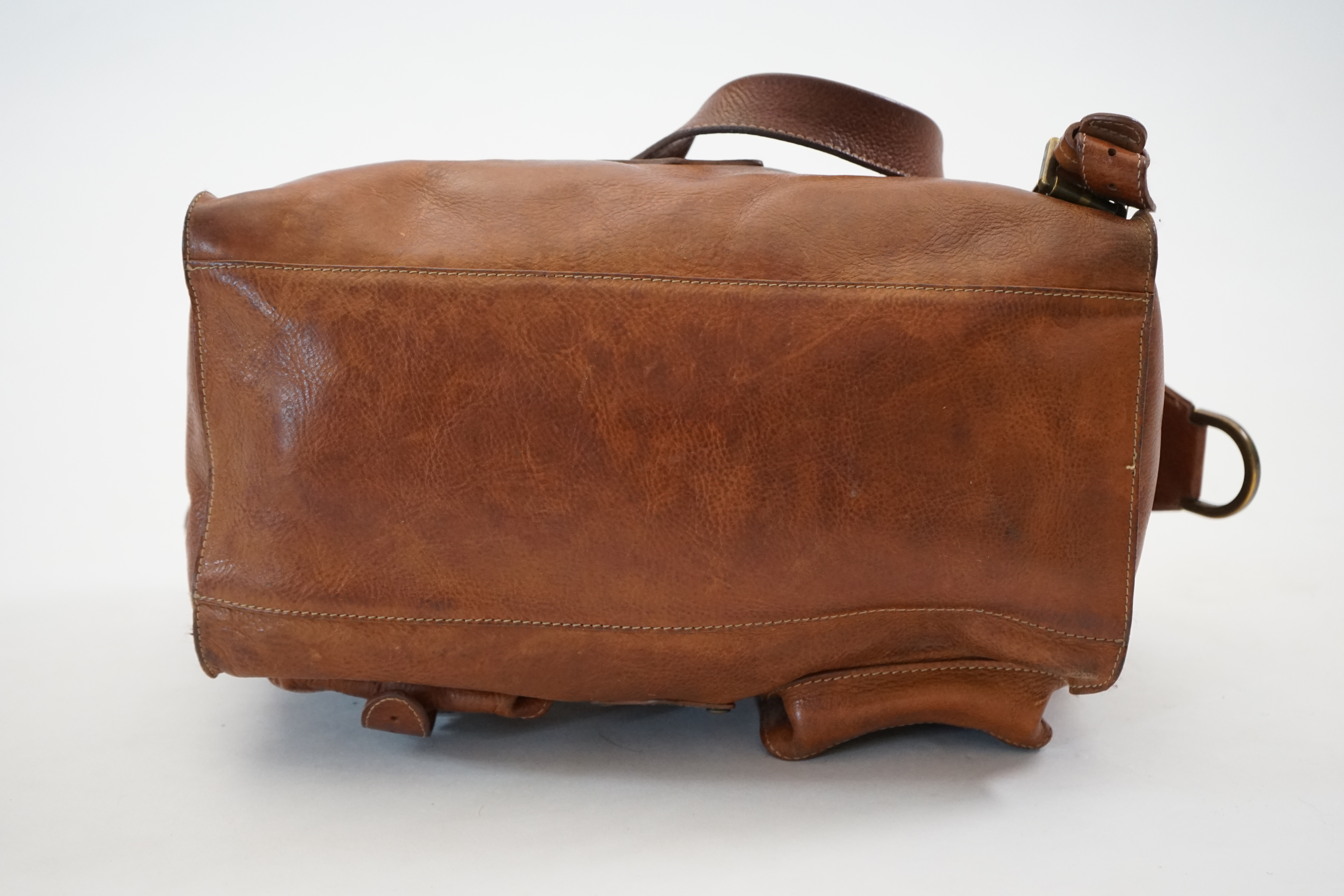 A Mulberry Roxanne cognac brown leather handbag, width 34cm, depth 14cm, height 18cm